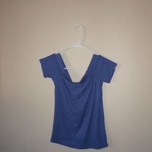 Blue off the shoulder